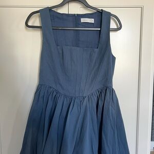 Elegant Blue Sleeveless Dress